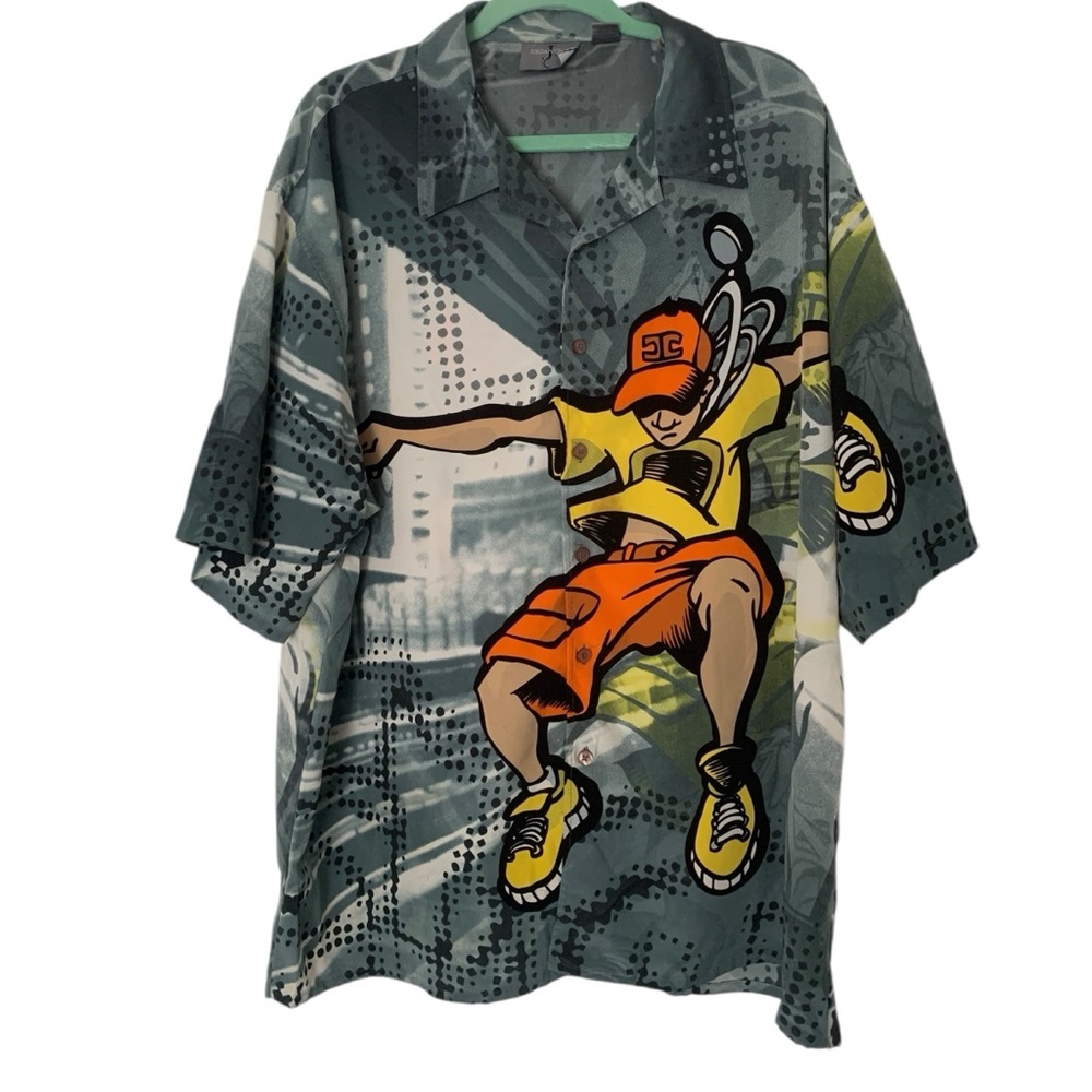 Jordan Craig Colorful Men’s XXL Button Front Graphic Streetwear Style Shirt